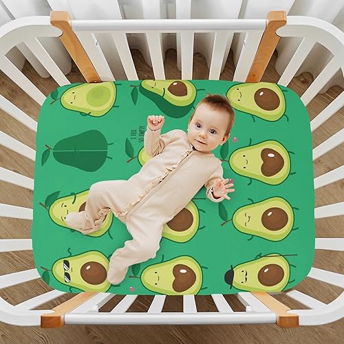 Miniatura 7 de Lindas sábanas de cuna con aguacates para niños y niñas, sábanas portátiles para cuna, sábana bajera para colchones estándar de cuna y niños