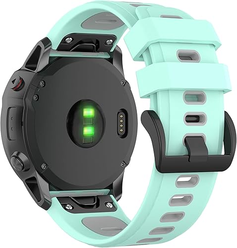 Vista 19 de Compatible con Garmin Fenix 6X Sapphire Band para mujeres y hombres, bandas de repuesto de silicona Quickfit de 0.86 pulgadas (1.024 in), correas