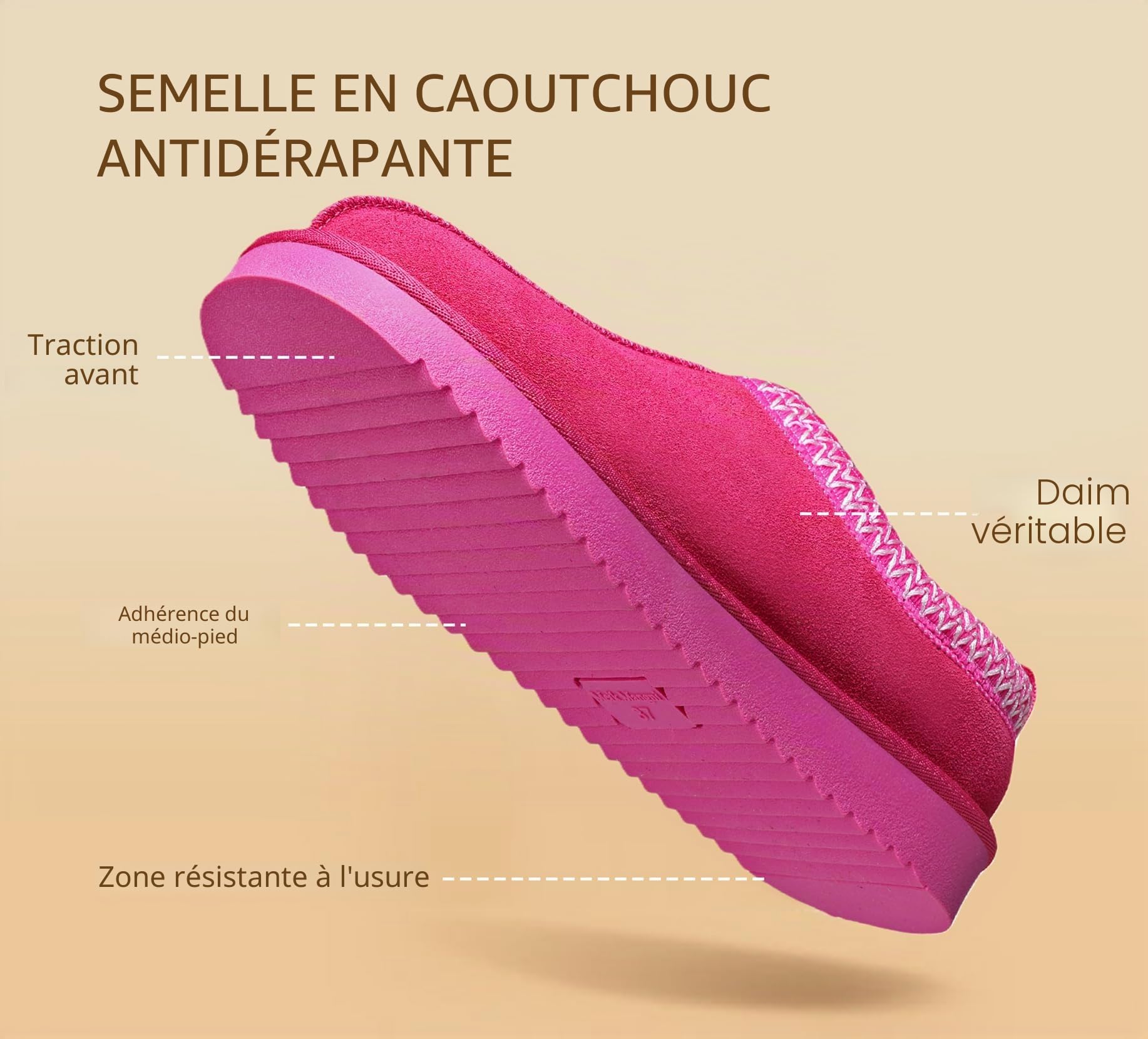 Meik Mangni Chaussons Hommes Femmes Véritable Suède Pantoufles Chaud Confortable Mules Hiver Chaussons en Peluche Antidérapantes Slippers Intérieur extérieur 35-44 EU