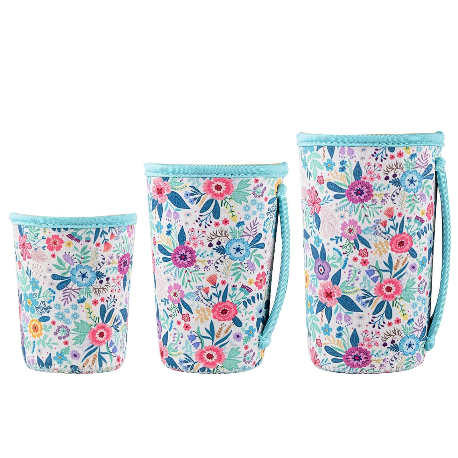 Elnwnnkc Of 3 Cup Sleeves for Cold Beverages Practical Ice Coffee Insulated Sleeves with Handle Slip Resistants Bottle Cover Insulated Drink