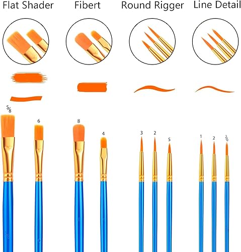 Miniatura 5 de FINFINLIFE Limpiador de pinceles con 10 pinceles de pintura  Enjuagador automático de pinceles para acrílico, acuarela y pinturas a base de agua, no