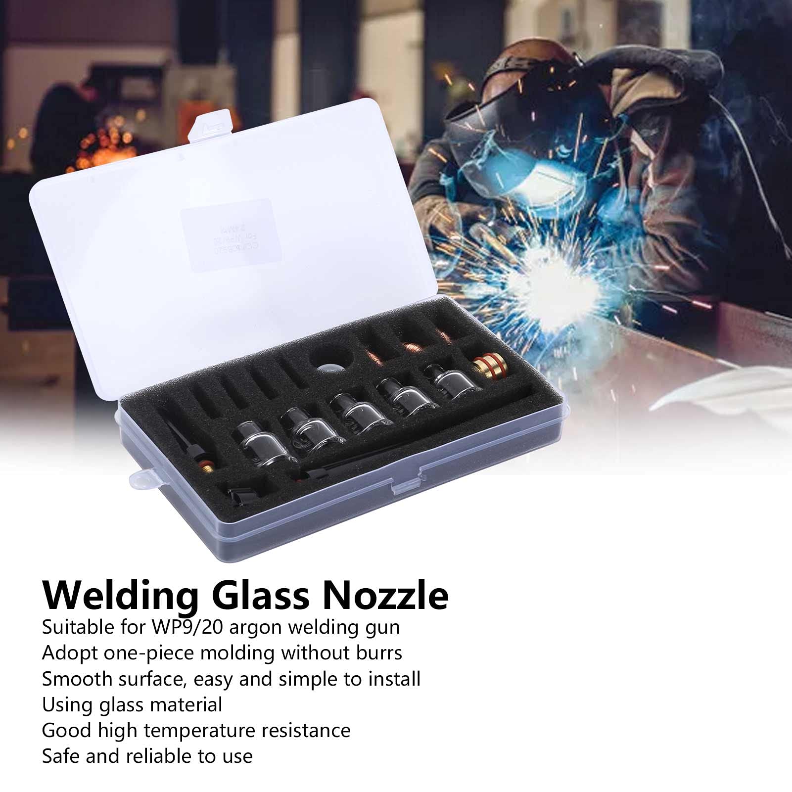 Kit di accessori per torce di saldatura Kit professionale per tazza di vetro, ugello, morsetto al tungsteno, set completo per WP9 WP20, parti di ricambio per pistola per saldatura