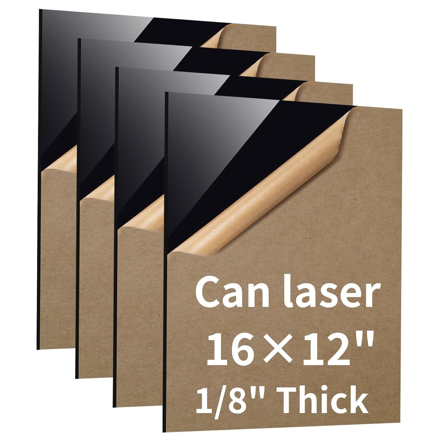 4 Pack 12×16 Black Acrylic Sheets 1/8in Thick Plexiglass Sheet for Laser Cutting Plexi Glass Board for Crafts Photo Frames DIY Projects