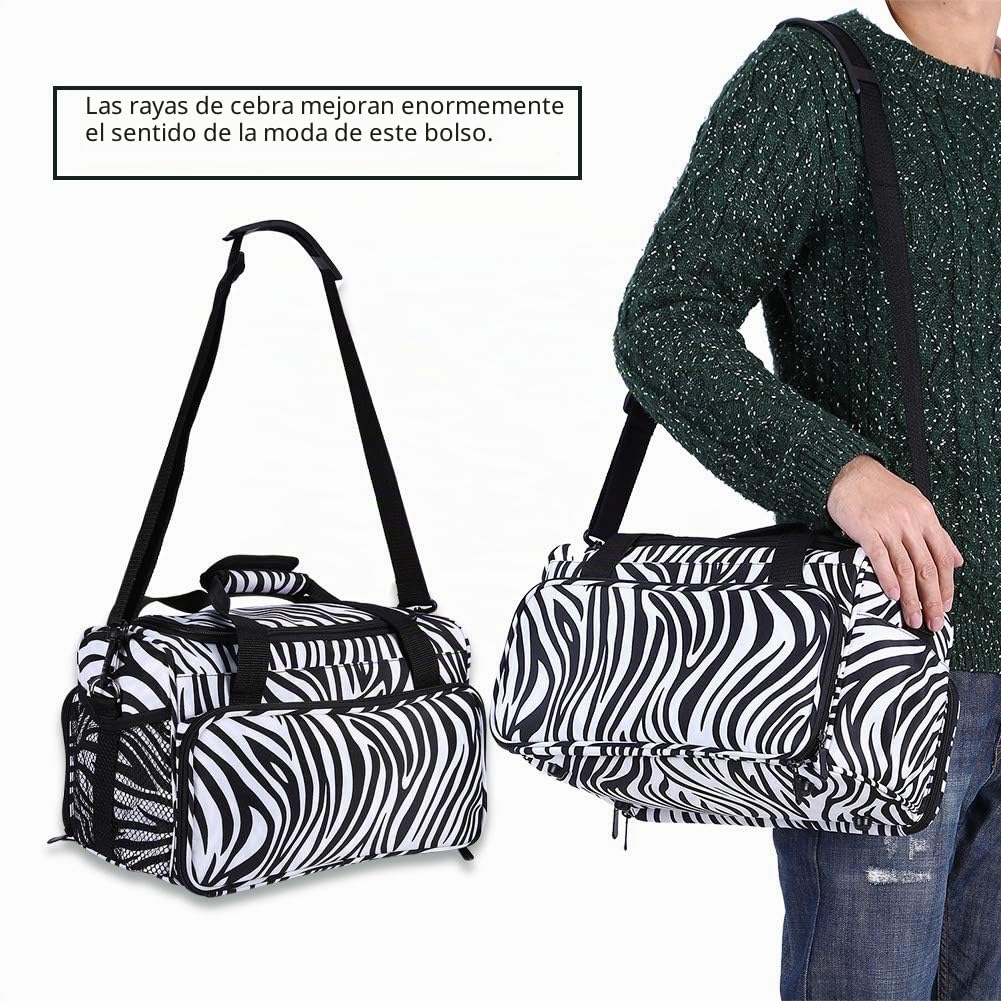 Bolsa de herramientas de peluquería para salón, bolso de mano con estampado de cebra, perfecto para secador de pelo, plancha, 35 x 20 x 24 cm