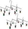 The Sock Dryer, Drying Hanger, Stainless Steel, Clothes Airer with 10 Clothes Pegs for Underwear, Socks, Set of 2, Foldable