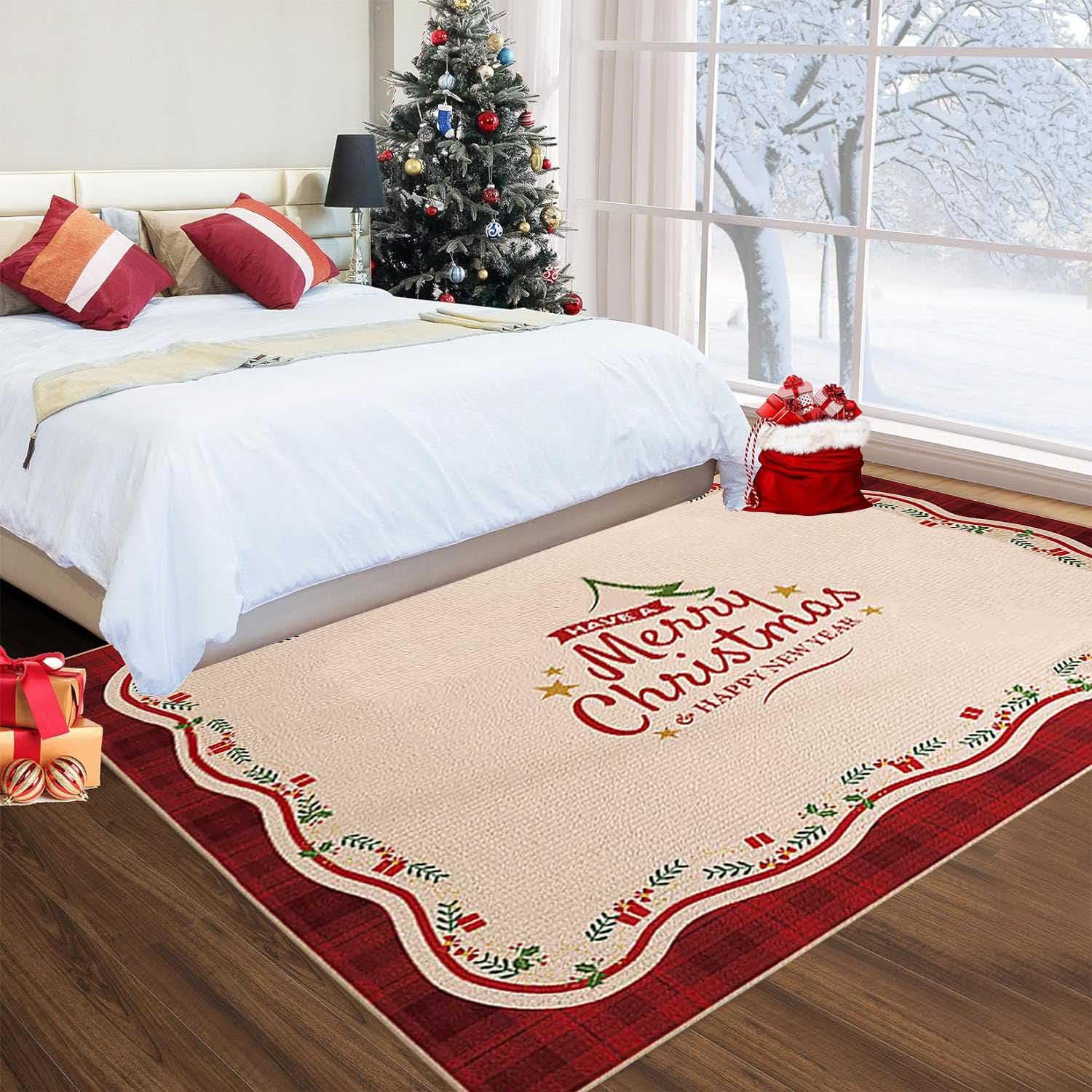 Alfombras Salon Modernas de Navidad,Alfombras Comedor Decorativa de Navidad,Alfombra Cocina Lavable Navideñas,Alfombras Entrada Casa Interior,Alfombras Grandes Antideslizante Navidad,80x160cm