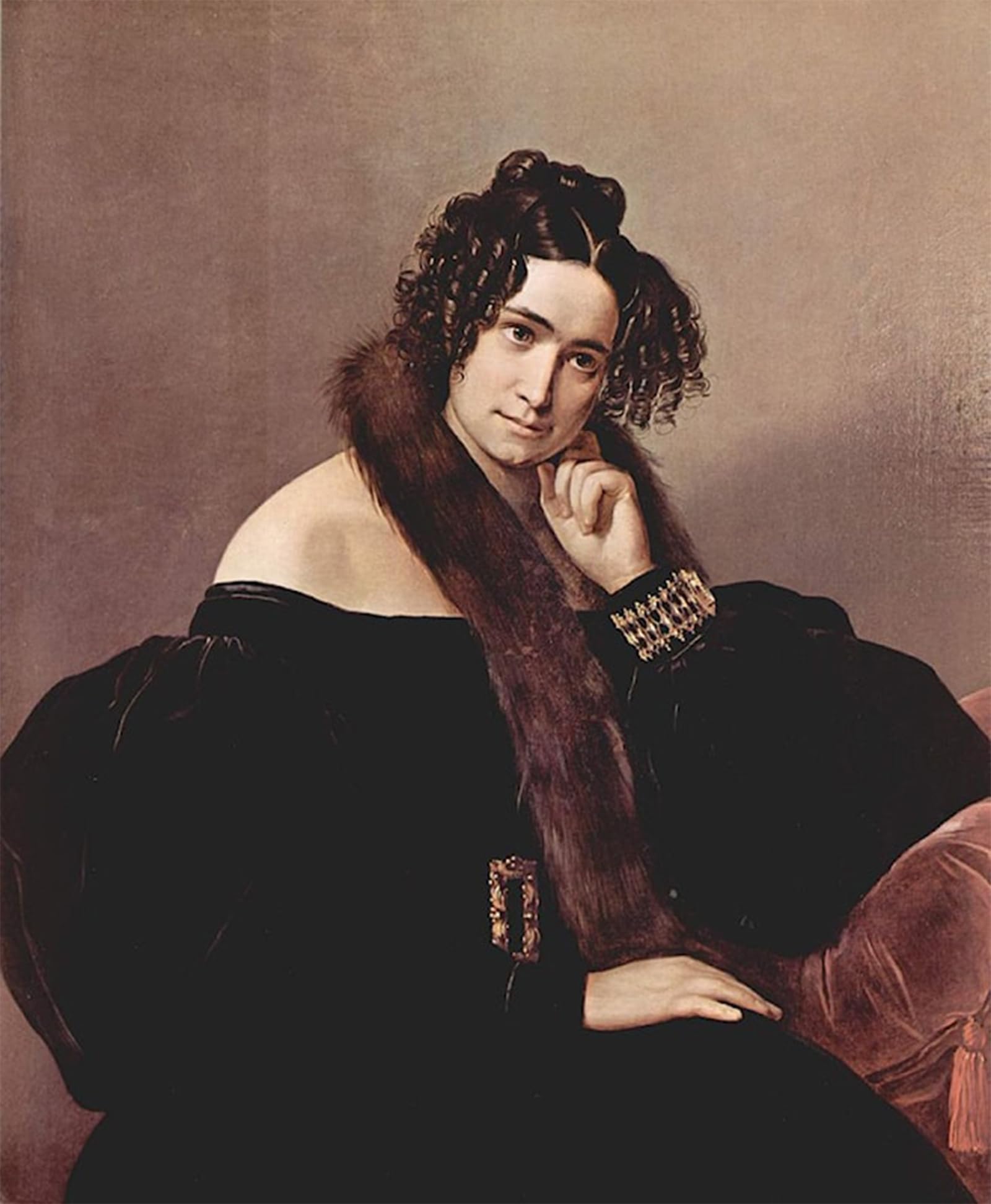 SERENDIPITP Vintage Picture Print on Canvas Wall Art Poster Portrait of Felicina Caglio Perego Di Cremnago by Francesco Hayez Artwork Print Poster for Wall Decor 60x90cm