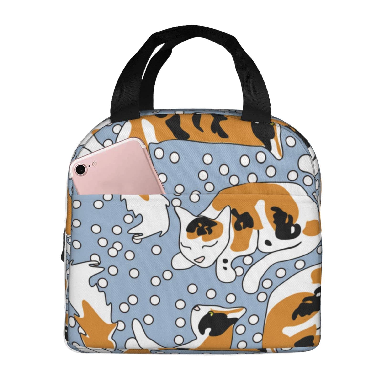 Amazon | 三毛猫 ドット 保温 保冷ランチバッグ お弁当袋 かわいい 大 