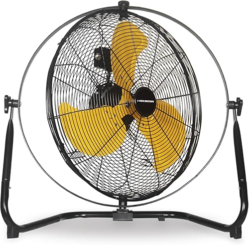 Miniatura 10 de VENTISOL Ventilador de piso portátil de 18 pulgadas, ventiladores industriales de metal de 3 velocidades con inclinación de 360°, ventilador