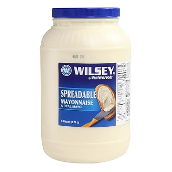 Wilsey Spreadable Mayonnaise Perfect for Hot and Cold Sandwiches, Protects Bread From Sogginess, Creamy Texture for Consistent Spreads, 1 Gallon