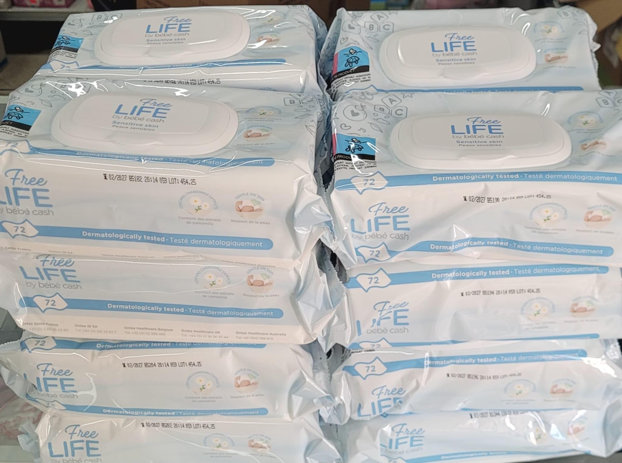 Salviettine Freelife per neonati, 72 x16 confezioni. 1152 unità di salviettine