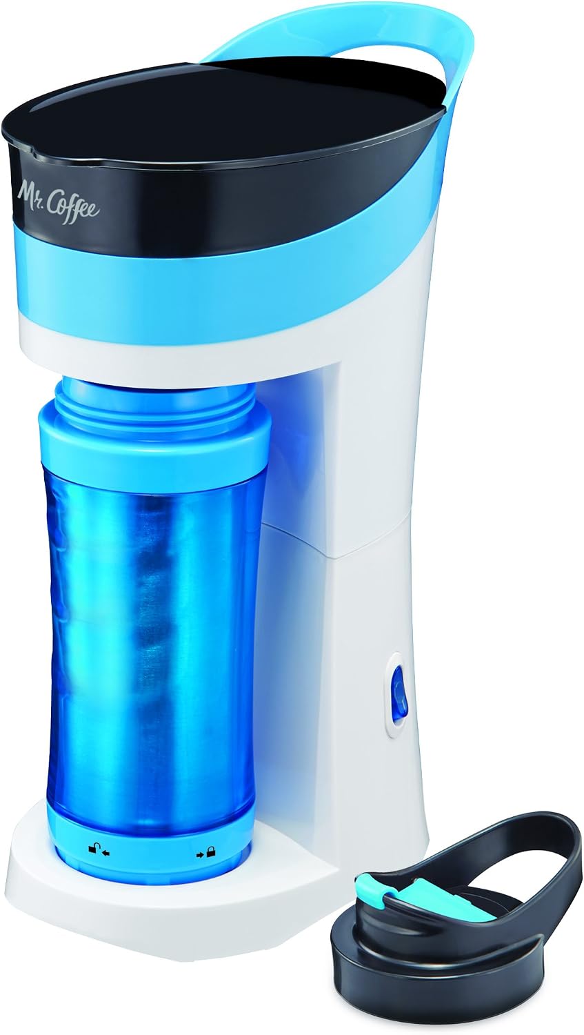 Mr. Coffee Pour! Brew! Go! Personal Coffee Maker, Caffeine Blue ;;;