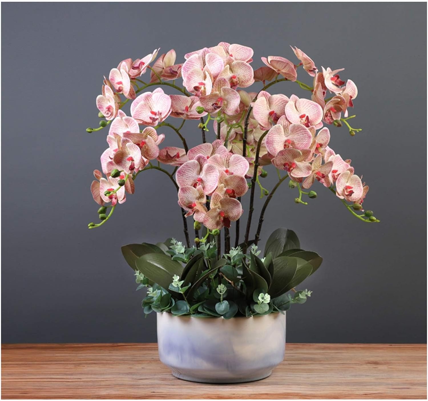 Sztuczne Orchidee W Ceramicznej Doniczce,Sztuczny Kwiat,Jedwabna Sztuczna Orchidea 60 Cm,Sztuczne Kwiaty Do Domu,Sztuczne Orchidee(B)