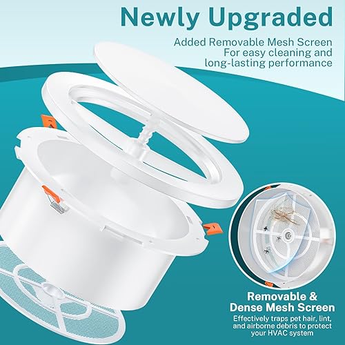 Miniatura 2 de HG Power - Ventilación de 4 pulgadas con panel ajustable y pantalla de malla extraíble, difusor de techo ABS con diseño de clip de bloqueo para