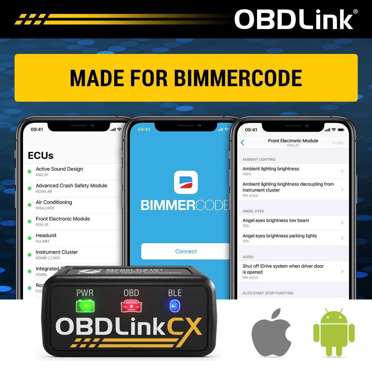 Amazon.co.jp: JDTech OBDLink CX BLE OBD2 アダプタ for BimmerCode