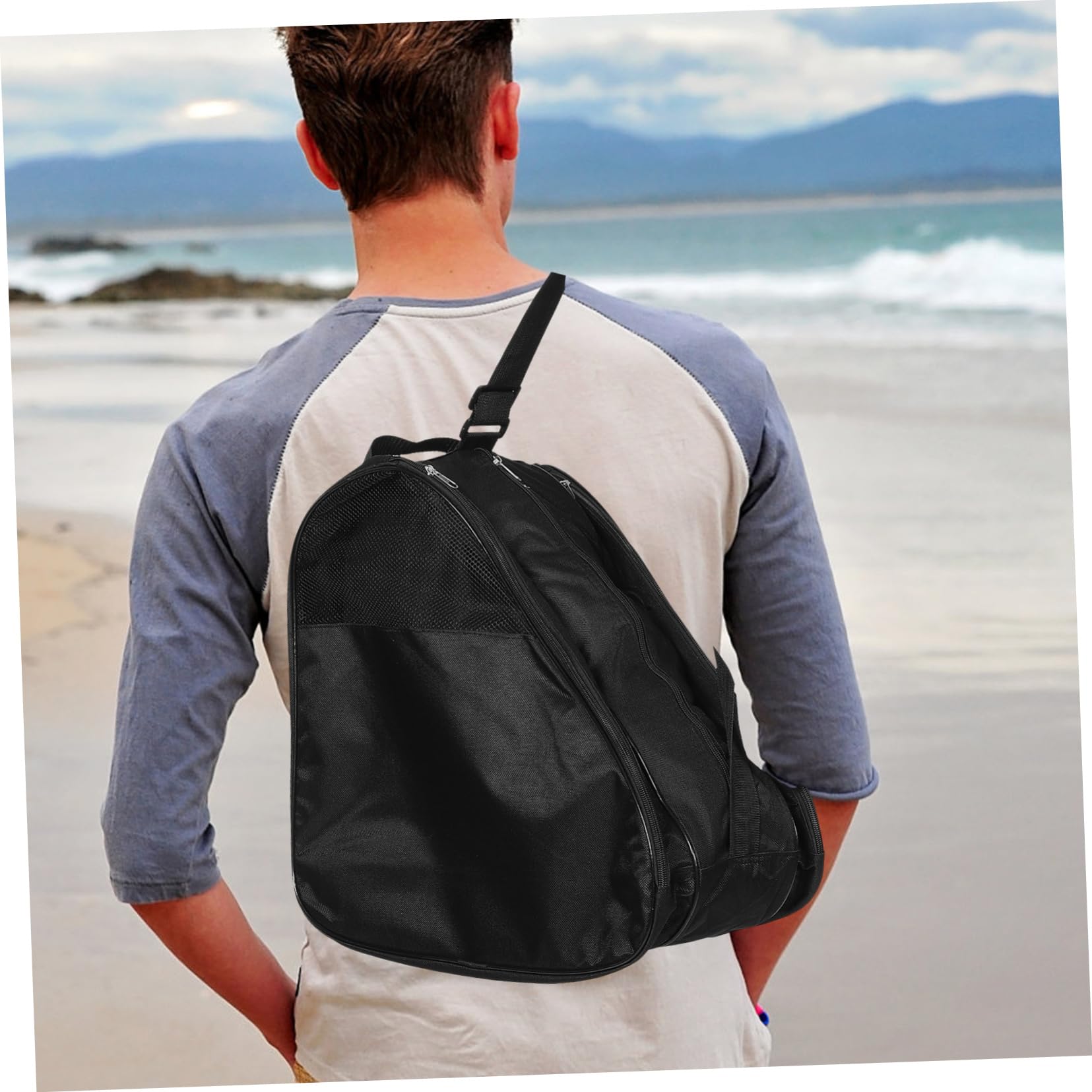 Toddmomy borsa per pattini a rotelle borsa per il trasporto dei pattini borse per pattini custodia per scarpe da skate borse da pattinaggio custodia per pattini a rotelle Panno Oxford Blu