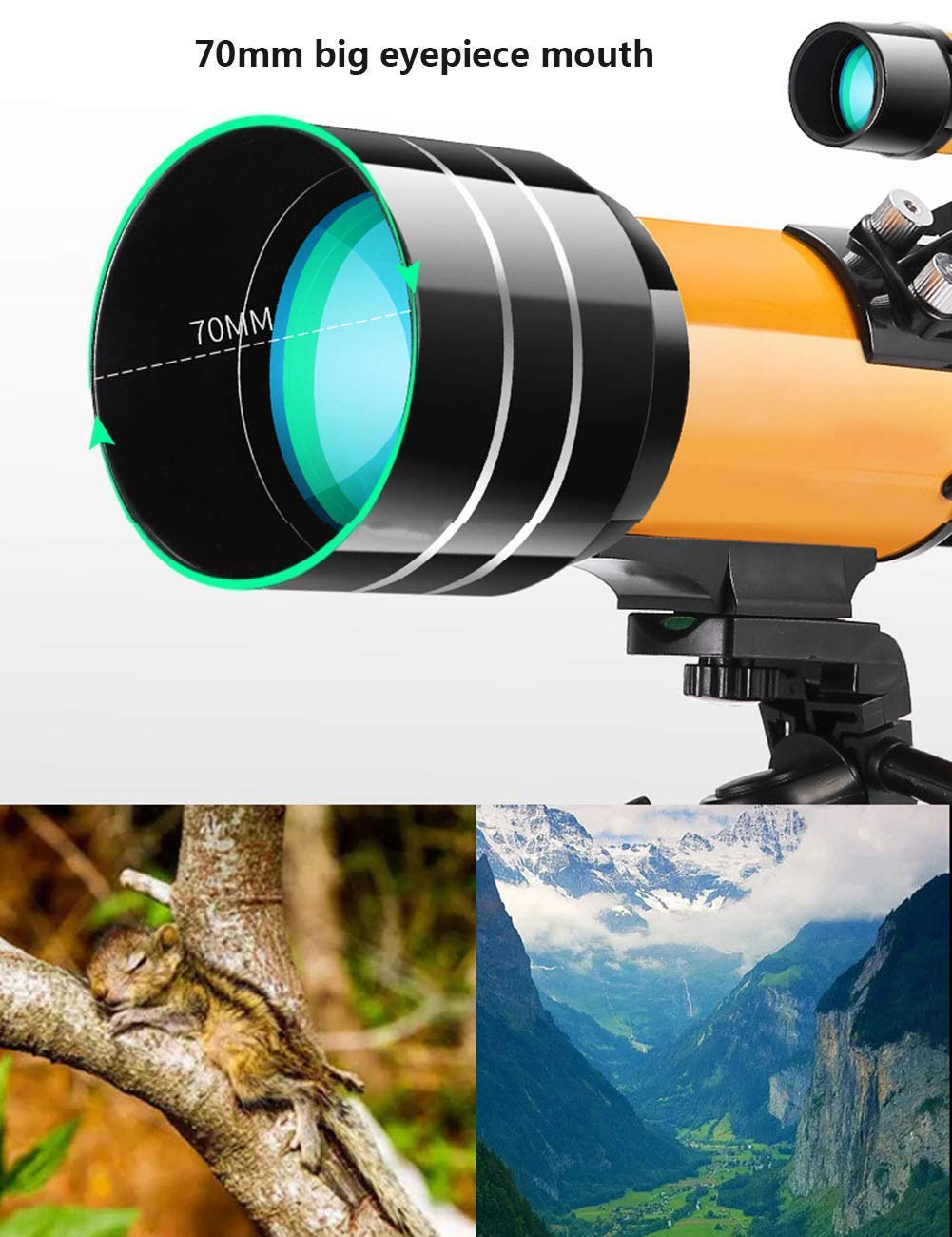 Télescope Professionnel Ultra HD pour débutants en Astronomie et Adultes - Télescope astronomique réfractif 150X avec trépied/Adaptateur de téléphone/viseur et Filtre Lunaire Doublez Le Confort