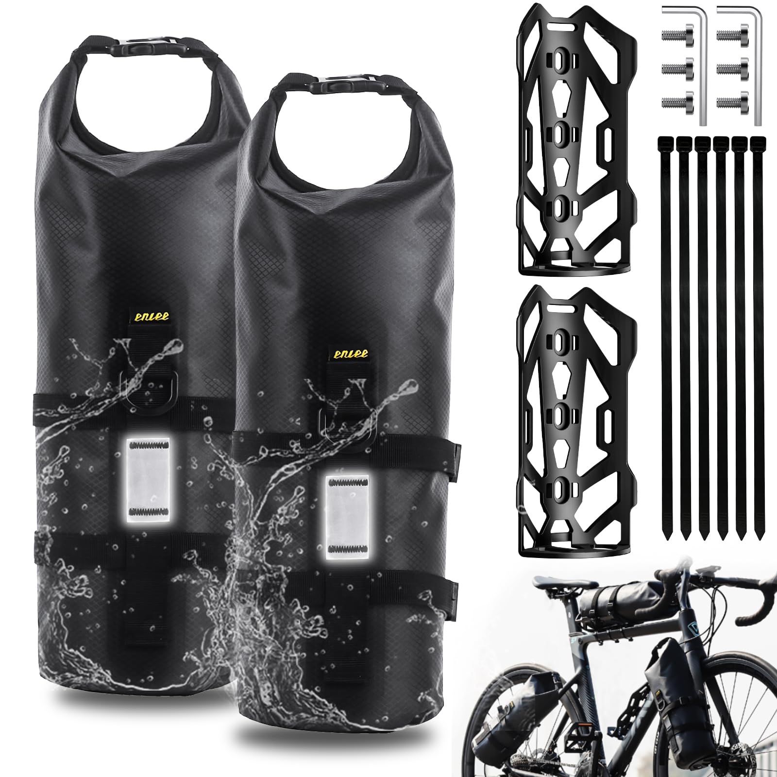 Desing Wish 4.5L 2 Stck Gabeltaschen Fahrrad Wasserdicht Fahrradtasche  Vorderrad mit Vielseitiger Halterung Rolltop Fahrrad Rahmentasche Bike  Bicycle Bag fr MTB Rennrad Ebikes Gravelbike Zubehr : Amazon.de: Sport &  Freizeit