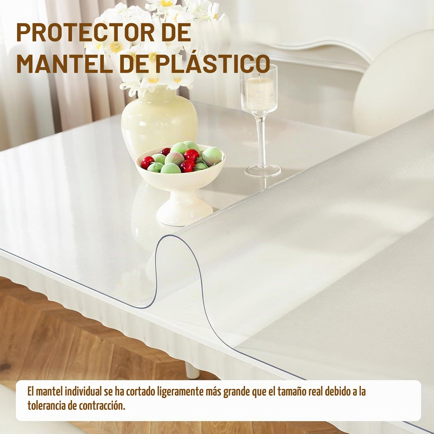 Royhom Protector Mesa Transparente 70x120 cm, Mantel PVC Transparente, Hule Mesa Rectangular, Impermeable Mantel Antimanchas, Grosor 1.5 mm, Antiarañazos