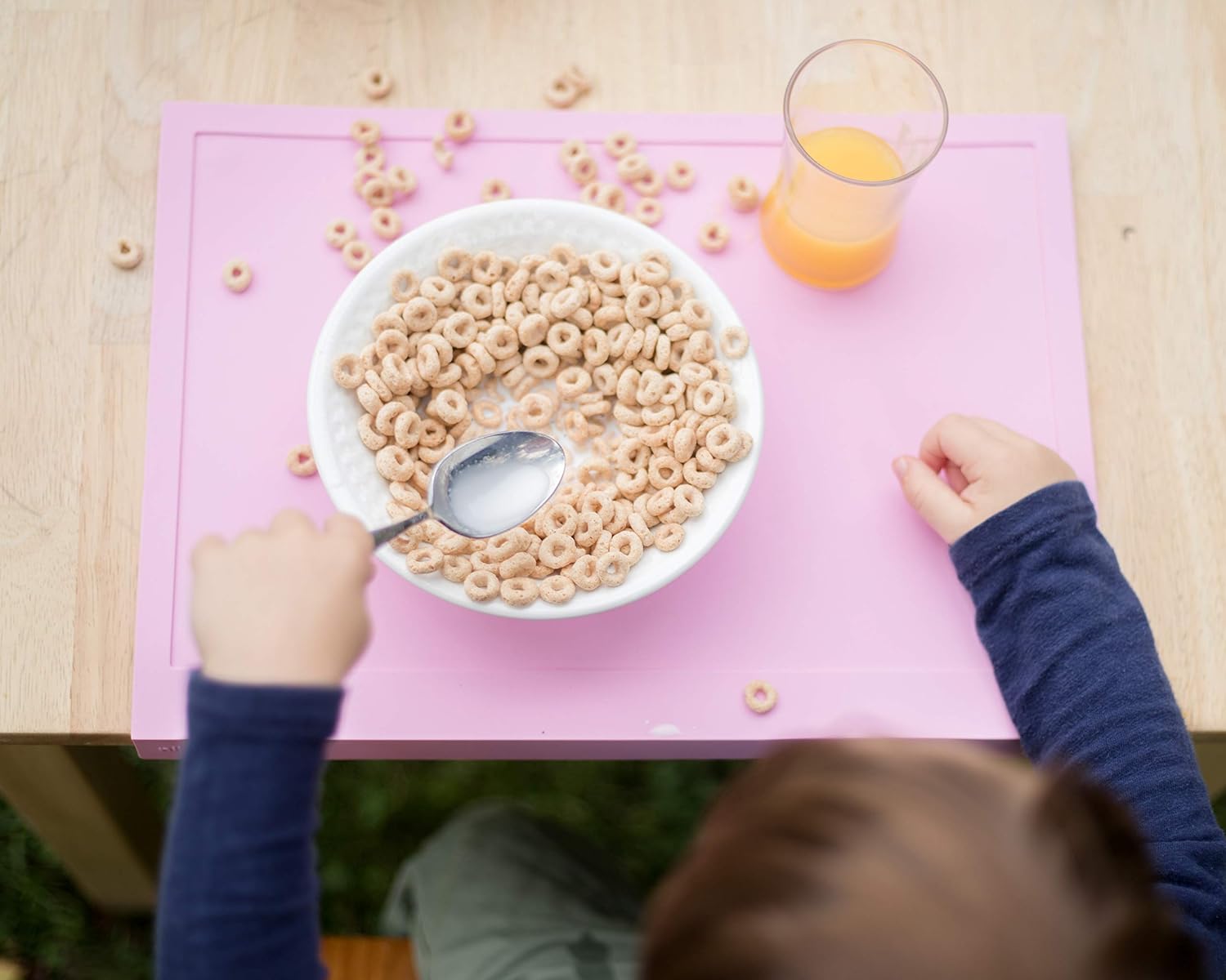 Nibble Safe Made in USA Baby Silicone Placemat with Table Edge Guard - Perfect for Baby and Toddler at Restaurant and Home (Pink)