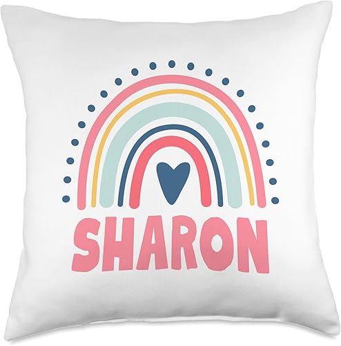 Idea Regalo Personalizzata con Nome Gifts Idea Sharon Name Custom Woman Myth Legend Pink Birthday Party Throw Pillow, 18x18, Multicolor