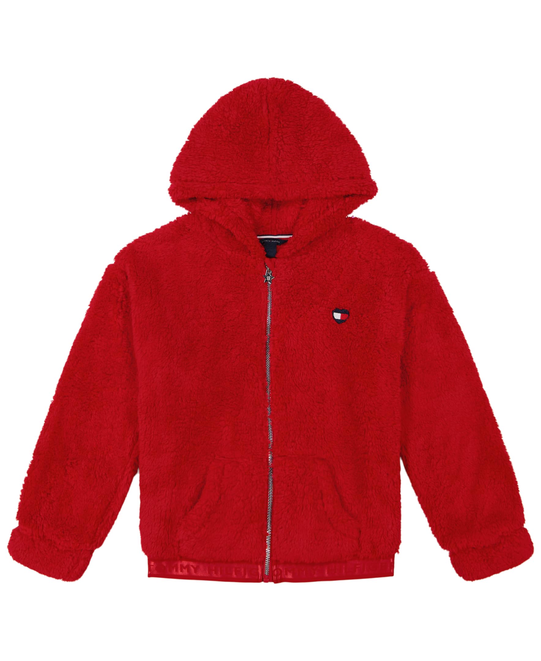 Tommy Hilfiger Full-Zip Fleece Hoodie Sweatshirt with Front Pockets Felpa con Cappuccio Bambine e Ragazze