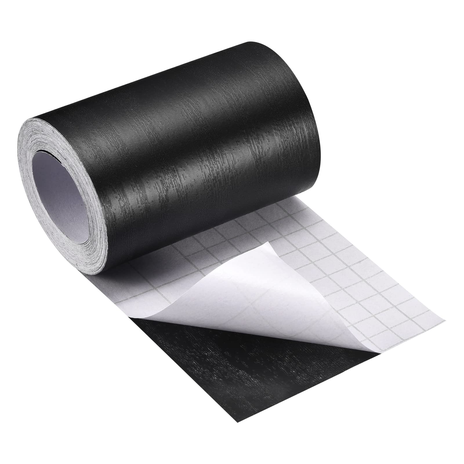 QUARKZMAN Bois Grain Ruban Adhésif, 4,72" X16 Ft Mur Papier Bordure Autocollant Auto-Adhésif Bois Grain Réparation Correctif Avec Grattoir Pour Mur Coin Table Porte Décoratif (Chêne Rouge