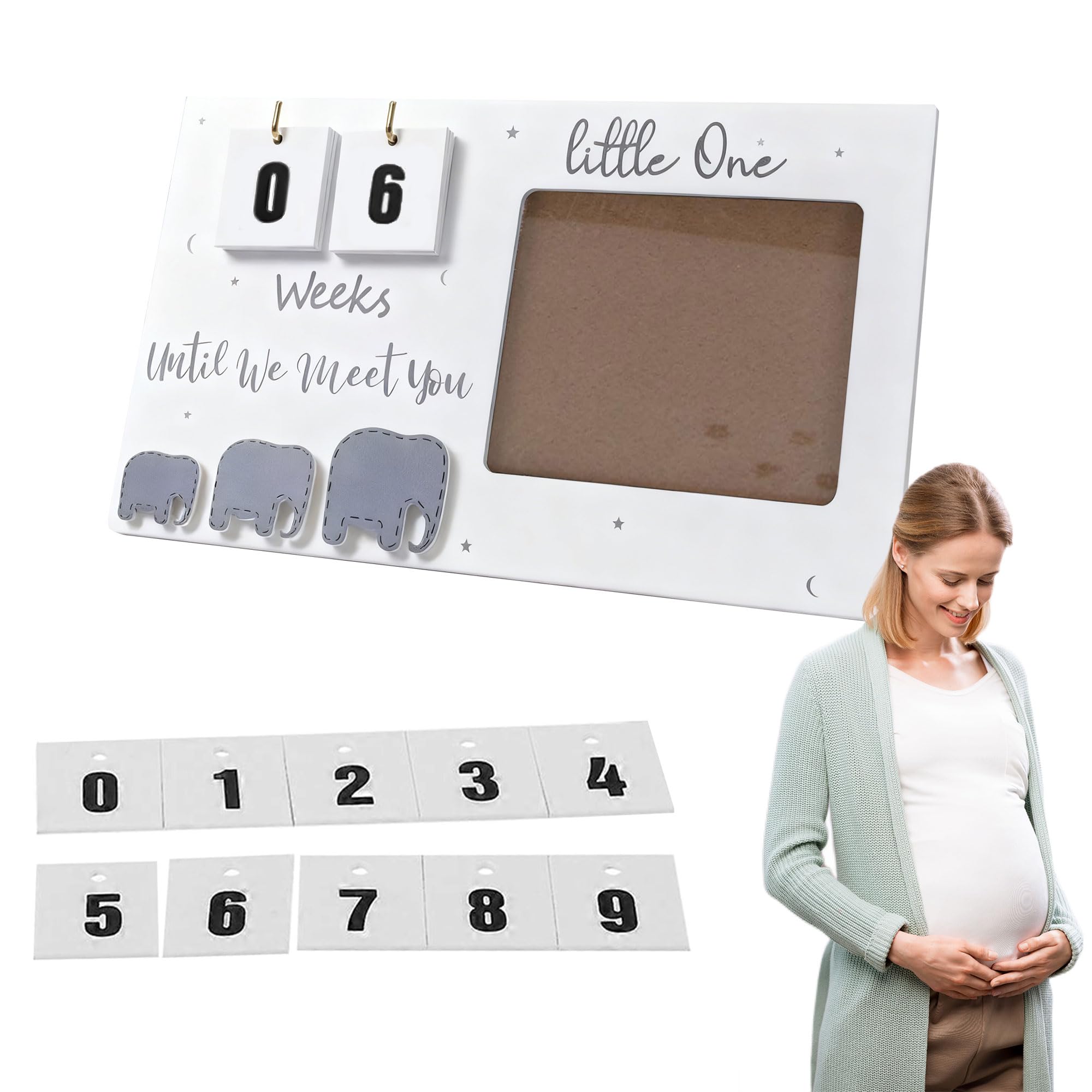 Baby Scan Photo Frames, Baby Ultrasound Photo Frame with Countdown Weeks, Mum to be Gifts, Pregnancy Announcement Gifts