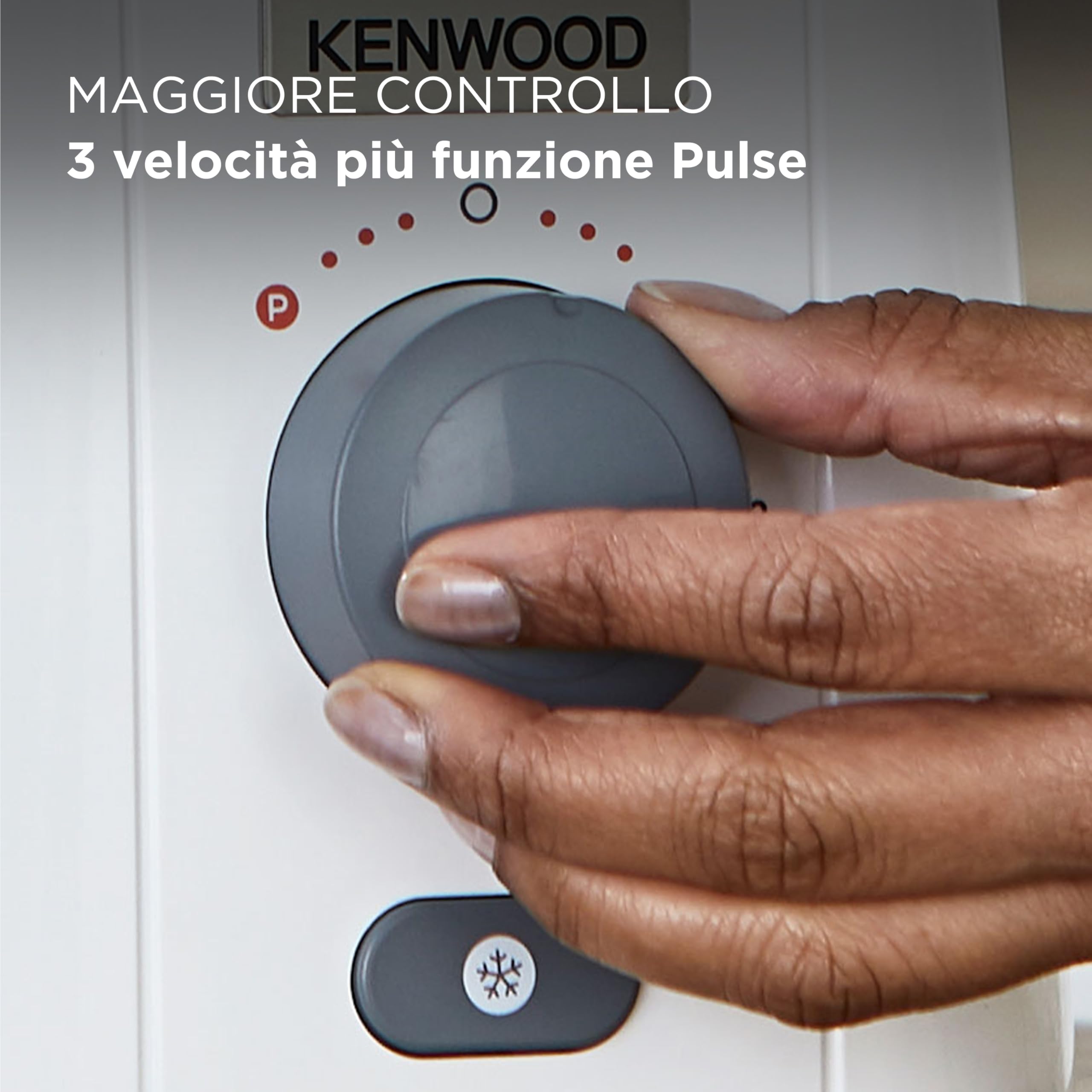 Kenwood BLP41.A0WH Frullatore, Caraffa da 2 L dotata di pratica maniglia, lame in Acciaio, 3 velocità + Pulse, Coperchio con tappo, Piedini antiscivolo, 650 watt, Plastica, Bianco e Grigio