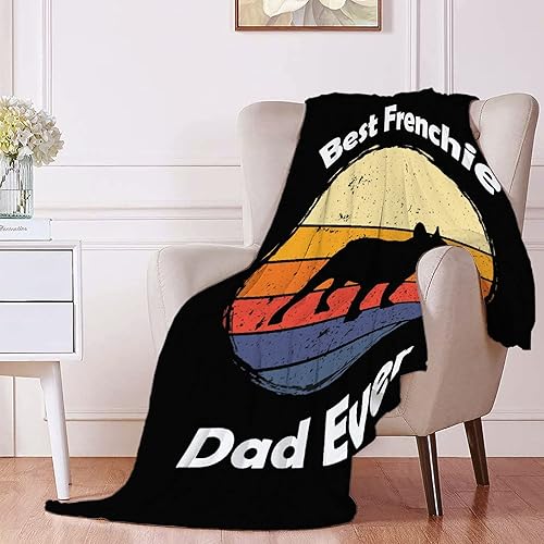 Miniatura 2 de RICKYOUNG Manta ligera de franela de forro polar retro de Bulldog Francés para sofá y cama, 40 x 30 pulgadas para mascotas