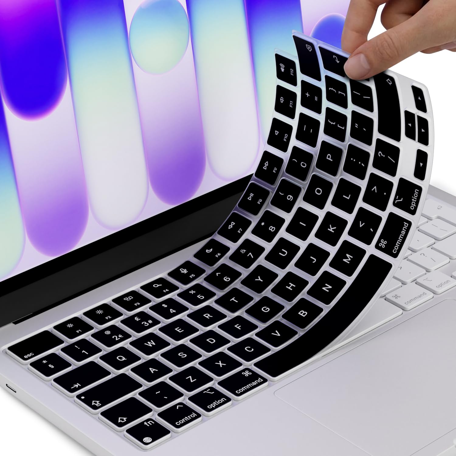 Funda de silicona para teclado para MacBook Neo de 13 pulgadas y MacBook Air de 13.6 pulgadas/15.3 pulgadas con chip M5 2026 y MacBook Pro de 14/16 pulgadas M5/M4/M3/M2, accesorios de protección suave