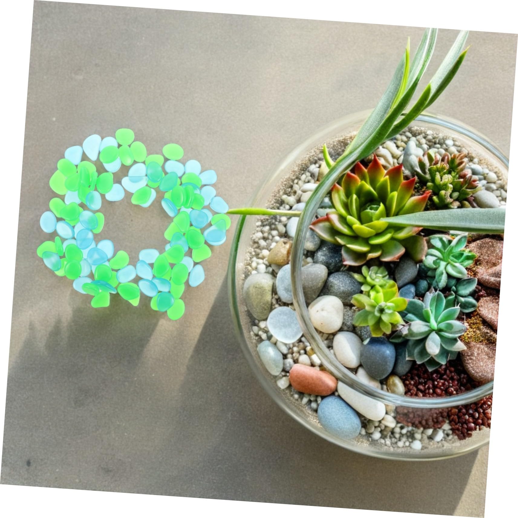YARNOW 500piezas Decoración De Piedra Luminosa De Piedras Pequeñas Brillantes Para Jardines y Acuarios Para Paisajismo Nocturno y Caminos Decorativos