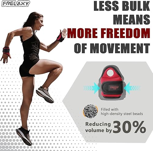 Miniatura 4 de Frelaxy Pesas de muñeca con trabillas para el pulgar para hombres y mujeres, 1 libra, 2, 2 libras, 2 libras, 3 libras, 2 pesas de tobillo, guantes