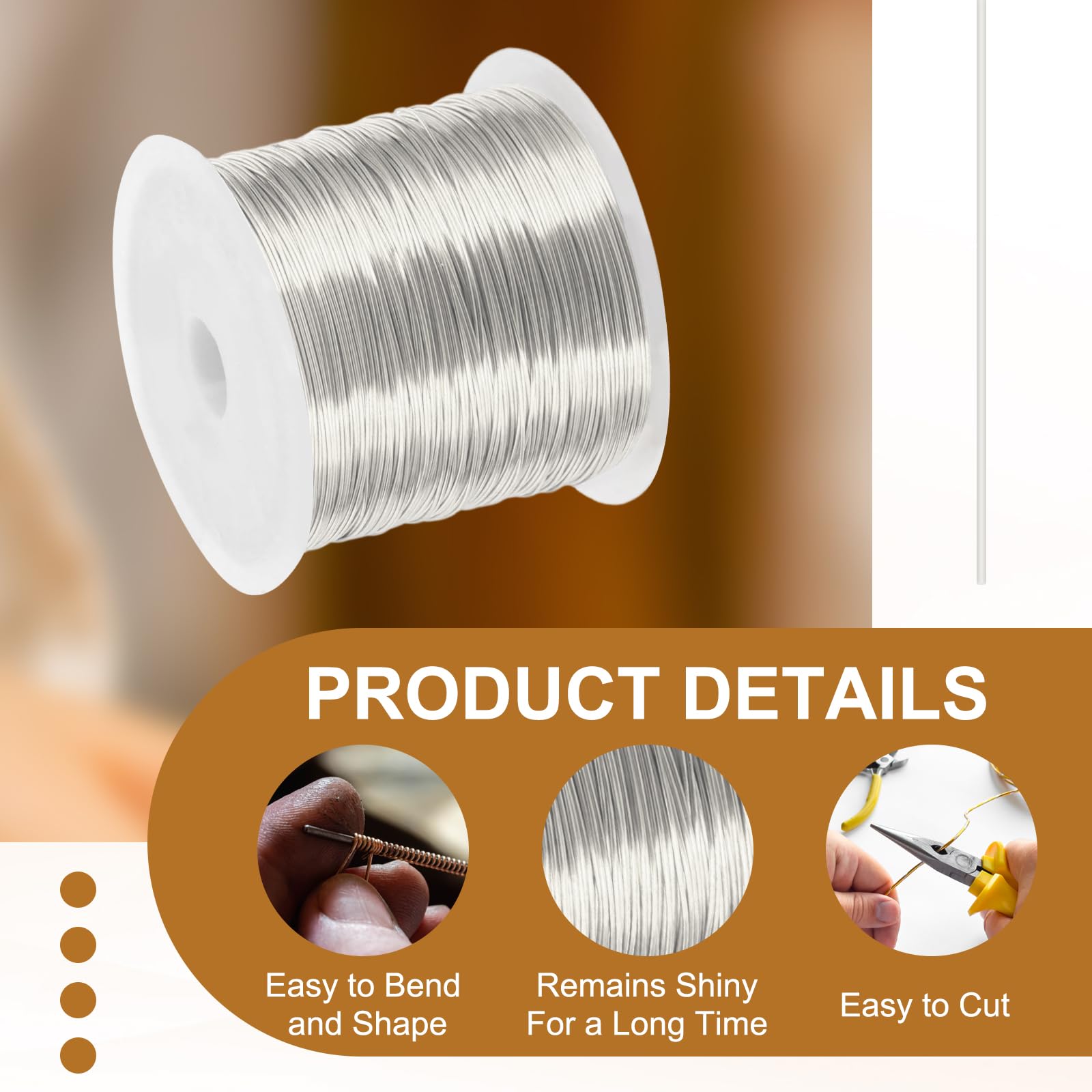 PATIKIL 24 Guage/ 0.5 mm 171 Feet Jewelry Craft Wire - Image 3