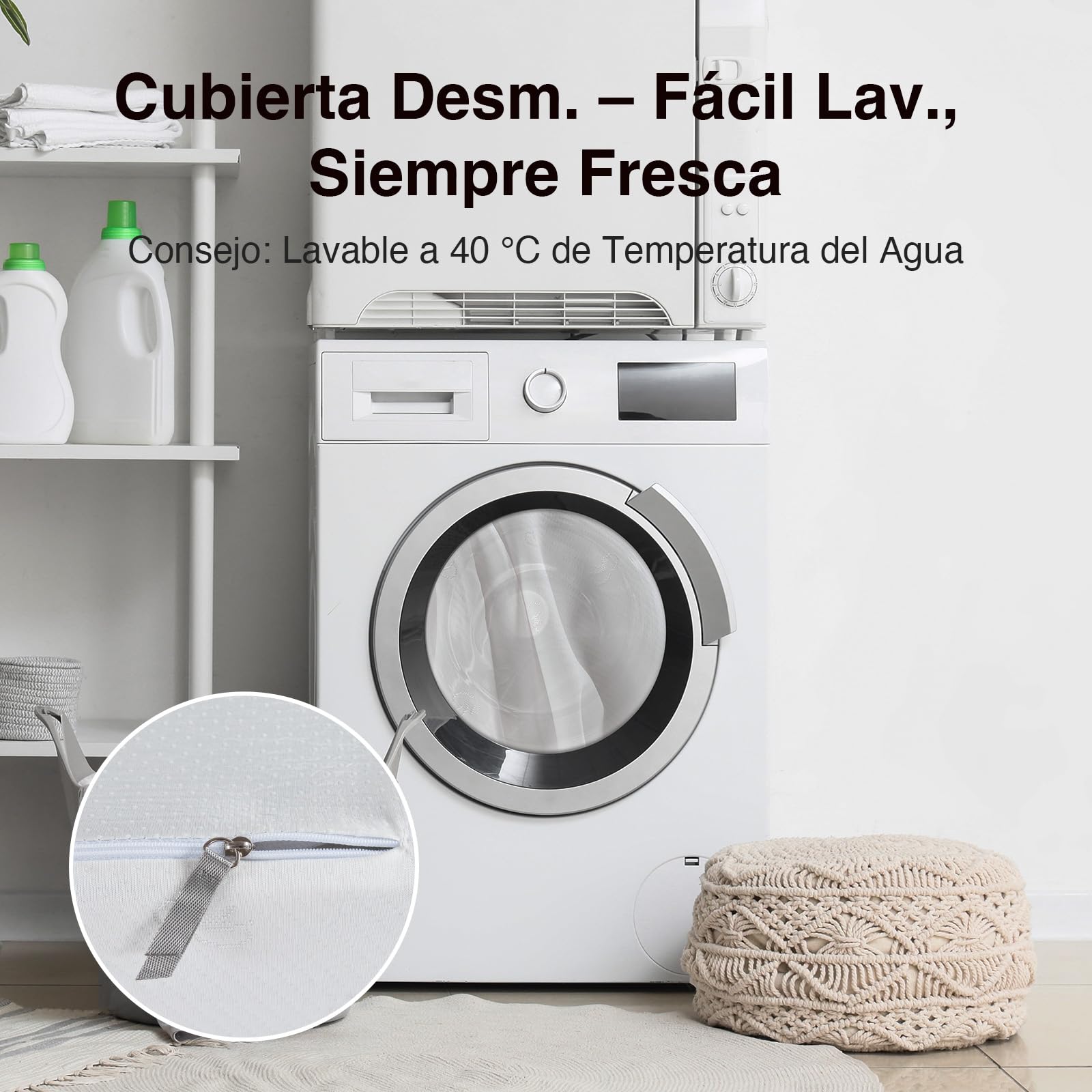 Novilla Colchón Plegable 10 cm, Cama Supletoria de 3 Piezas con Espuma Alta Densidad, Funda Lavable y Transpirable, Ideal para Invitados, Camping y Viajes (135x190 cm)