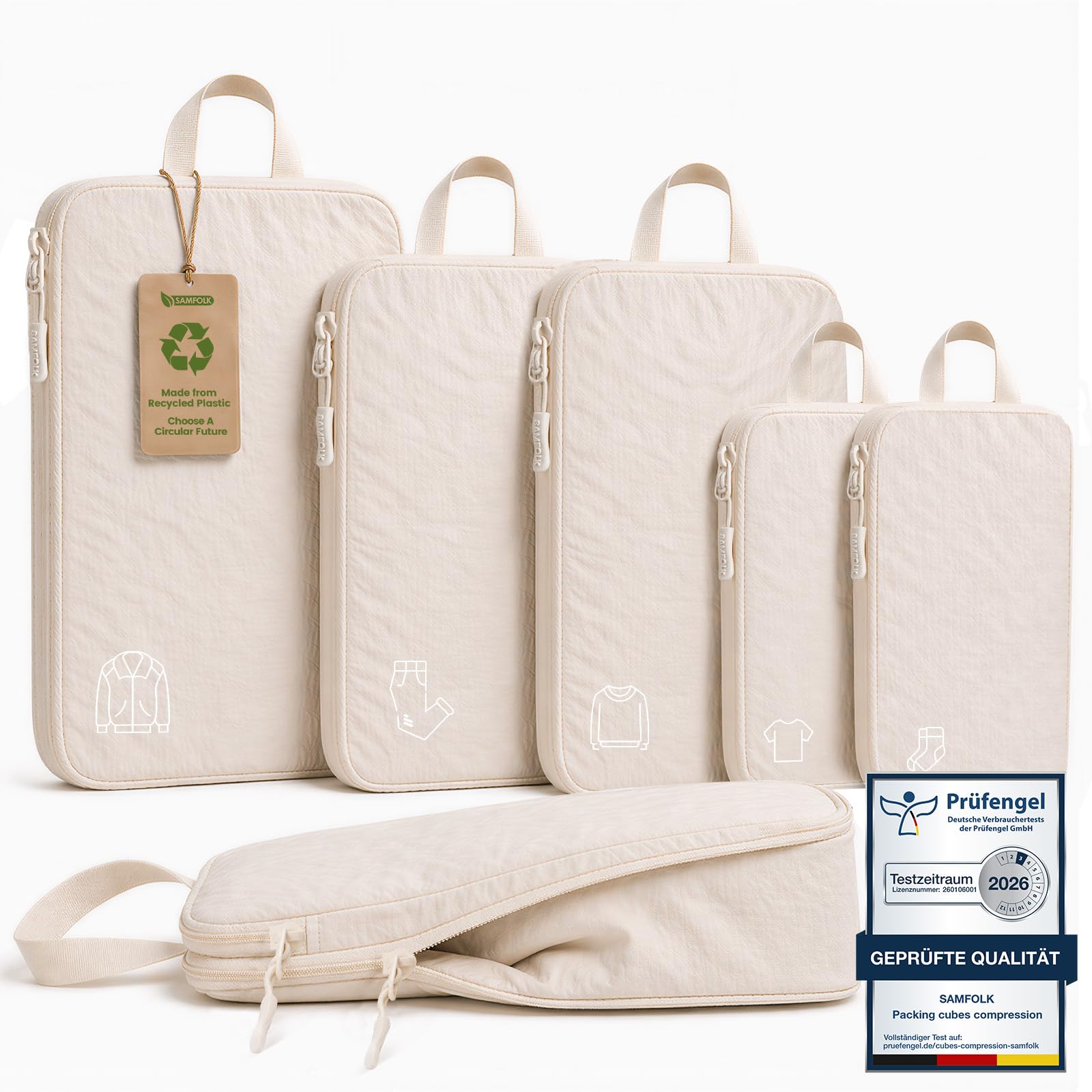 Koffer Organizer Packing Cubes Compression für Koffer und Rucksack, Nylon Packwürfel Organizer Set,Travel Essentials Packtaschen Set für Rucksack