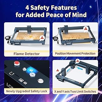 Longer B1 40W Laser Engraver, 48000mW Output Laser Cutter Machine with Auto Air Assist, Engraving Area 17.72"x17.32", DIY Laser Engraver for Wood and Metal，Engraving Speed of 36000 mm/min