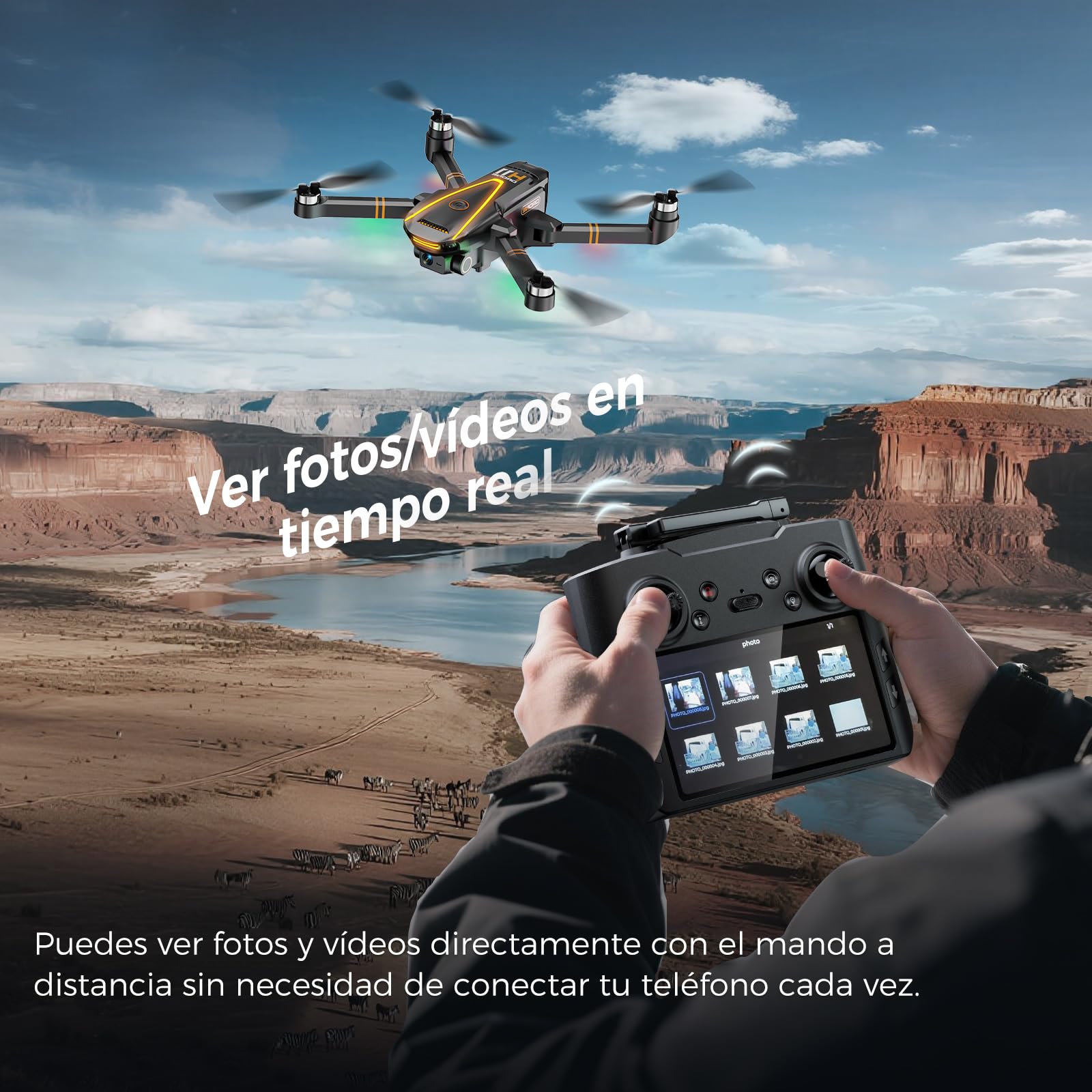 H11 GPS Drones con Cámara 4k para Adultos(control remoto pantalla) FPV drone para Adultos, Motor sin Escobillas, regreso automático,Tiempo de vuelo prolongado, menos de 249 g, C0