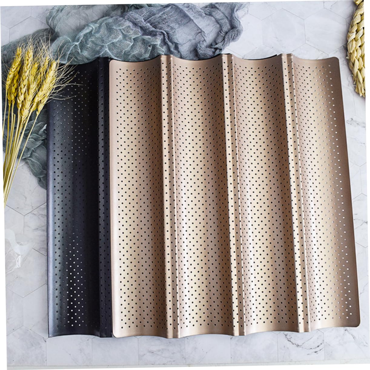 COLLBATH Französische Baguette Backform 1 Stück, Kohlenstoffstahl, Schwarz