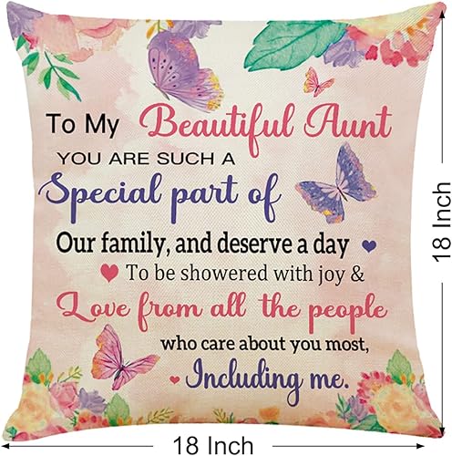 Miniatura 2 de Fundas de almohada de regalo para tía, para mi hermosa tía, funda de cojín para sofá, cama, sofá, dormitorio, ideas de regalo de cumpleaños para tía