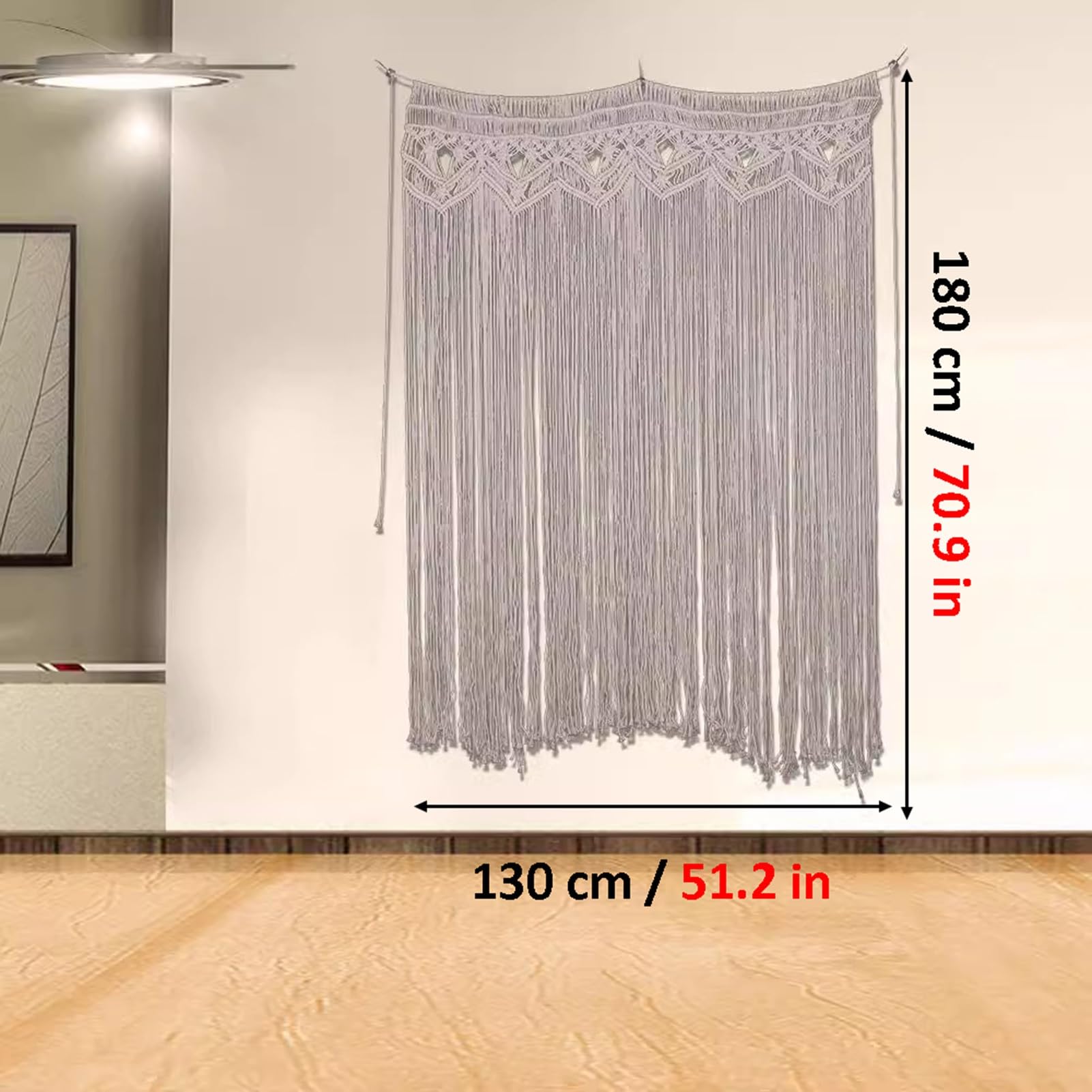 Rideaux en macramé Rideaux Muraux en Macramé, Rideau À Cordes en Coton pour Décoration Murale, Cantonnière De Fenêtre en Macramé