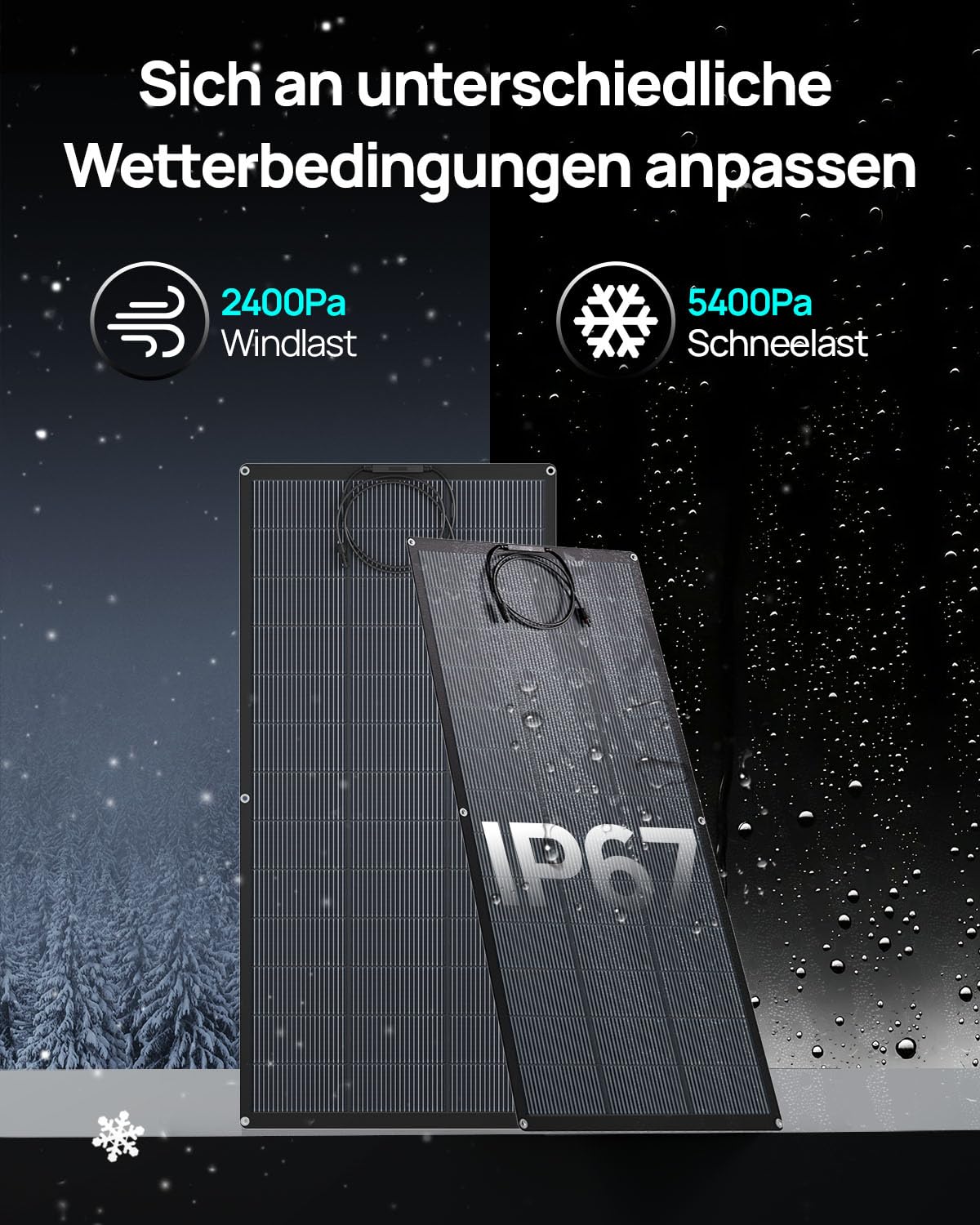 ECO-WORTHY 4 Stück Solarpanel Flexibel 200W ETFE 800W Flexible Solarmodule für Balkonkraftwerk