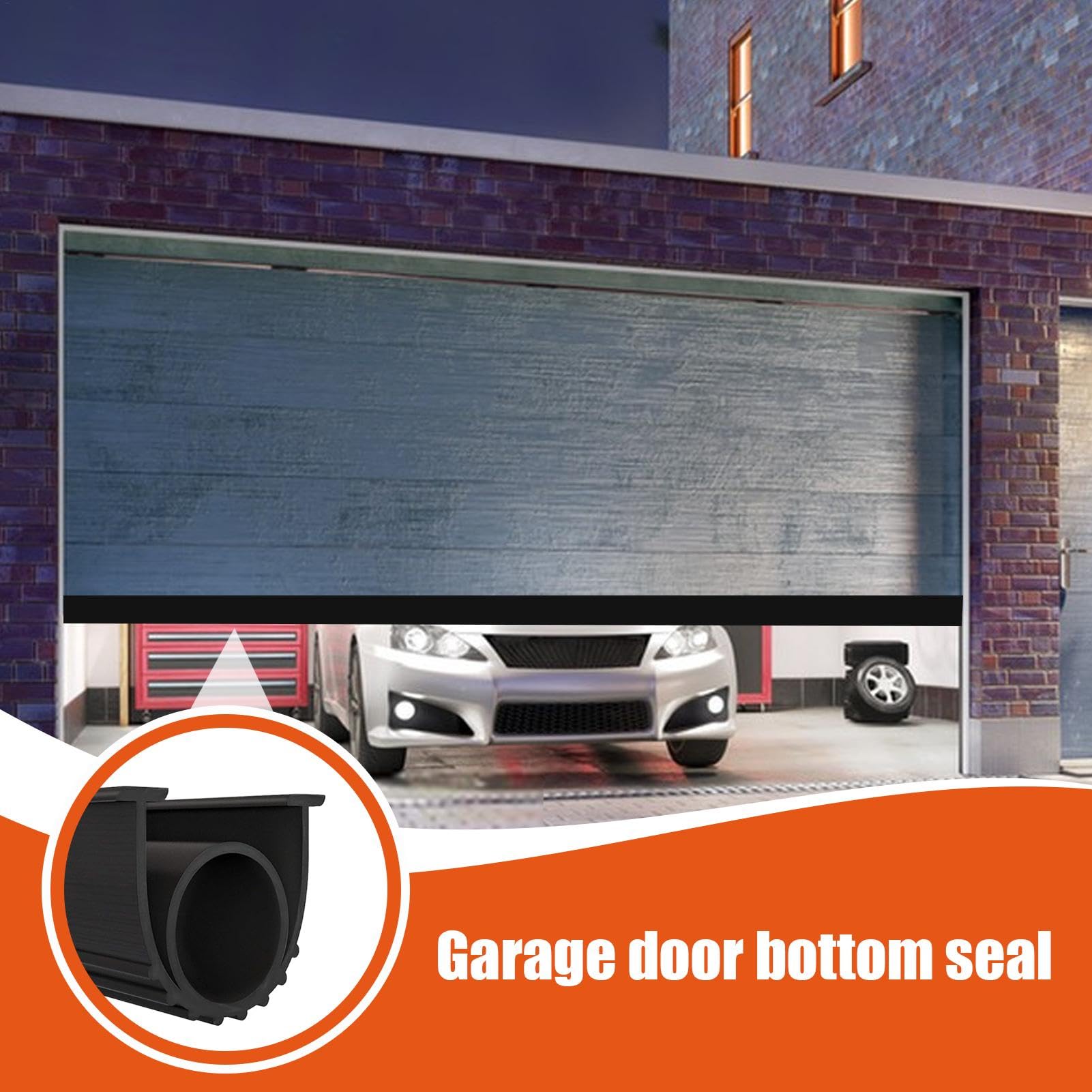 Burlete Inferior Para Puerta De Garaje Cinta Selladora Protectora Climática | A Prueba de Clima para Puerta Garaje Protector Climático Flexible Cobertizo Enrollable Almacén Industrial
