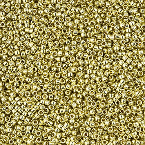 Toho 11/0 perline PermaFinish zincate giallo oro