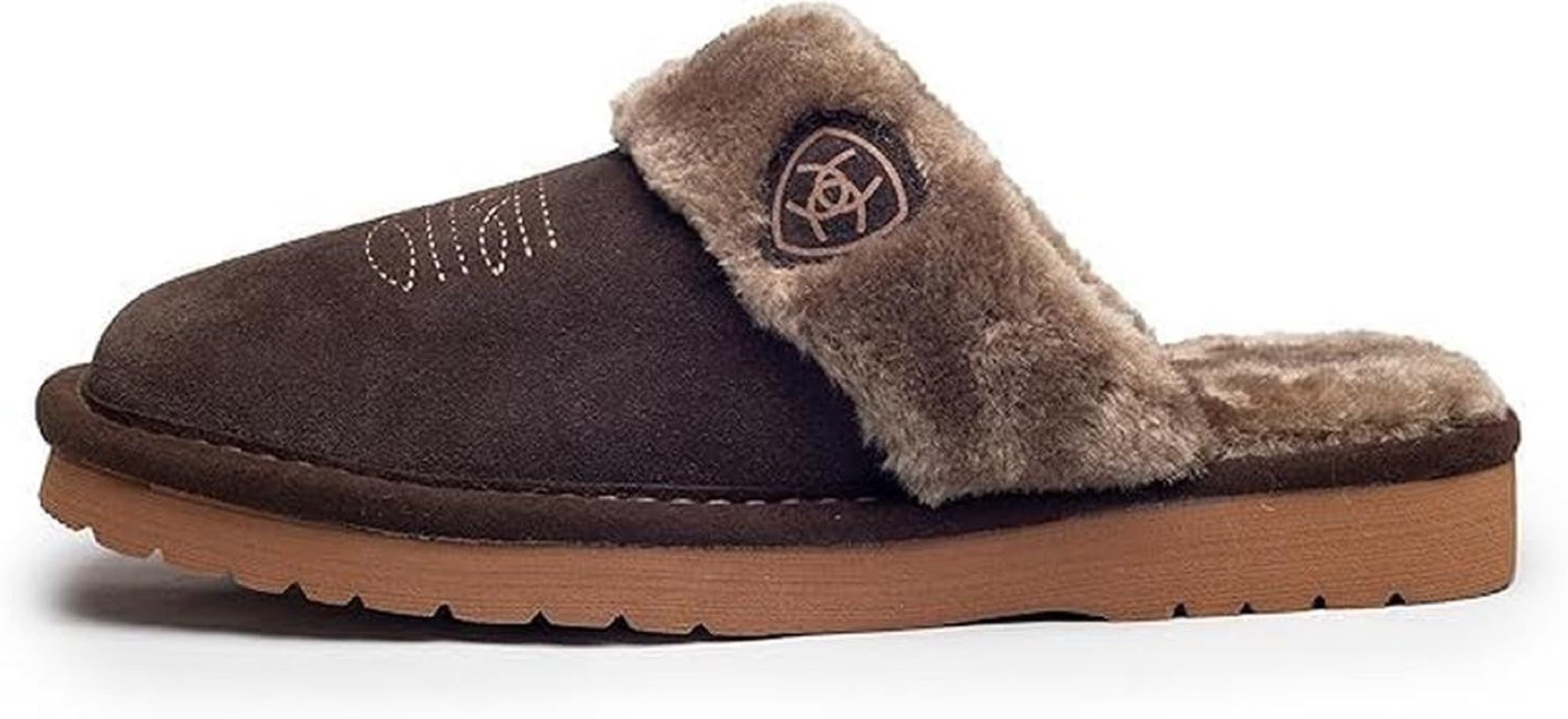 ARIAT Damen Jackie Hausschuhe mit Quadratischem Zehenbereich, Warm, Weich, Echtes Wildleder, für Drinnen und Draußen, mit PlüschkragenHausschuh