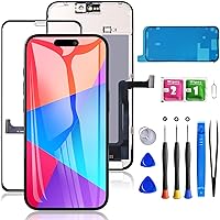 Vista 14 de para iPhone 15 Plus Reemplazo de pantalla de 6.7 pulgadas, ensamblaje frontal de pantalla táctil LCD digitalizador 3D con sello