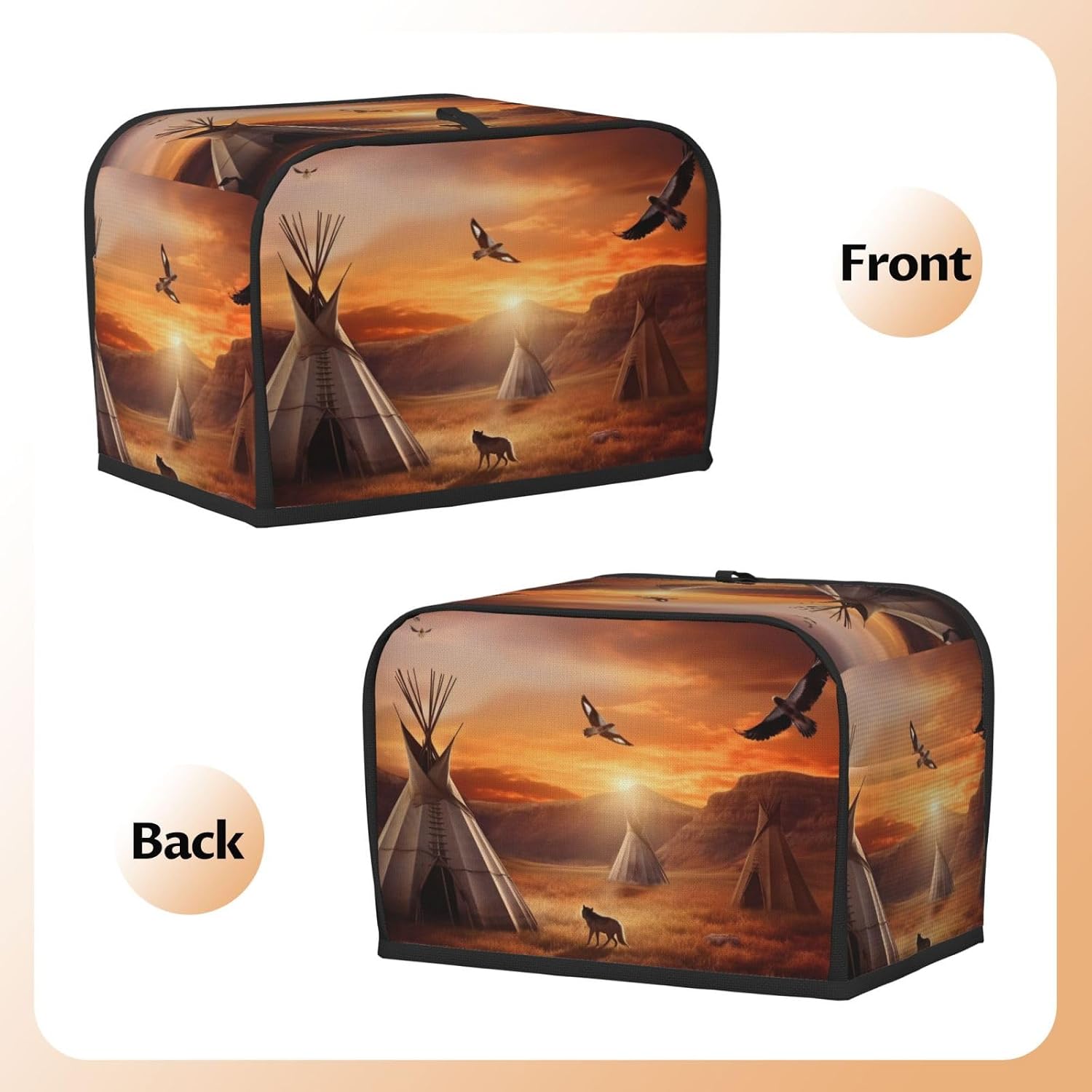 2 Slice Toaster Covers Quilted Bread Maker Cover Small Appliance Cover With Handle Native American Tribes Toasters Dust Cover For Home Table Kitchen Decor image 3