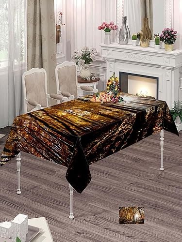 Autumn Morning Tablecloth Table Cloths Rectangle for Outdoor PicnicPartyDining 60 X 84