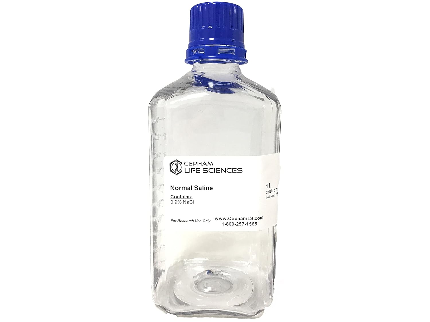 0.9% Sodium Chloride (NaCl) Solution; Normal Saline - for Research Use Only - 1 L