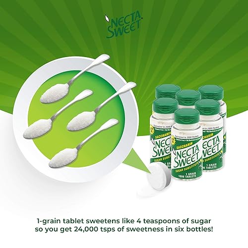 Miniatura 5 de Necta Sweet 1-Grain Saccharin Tabletas - Sustitutos del azúcar cero calorías 6-Pack 1000 tabletas de botella